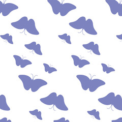 Purple Butterfly Seamless Pattern Design