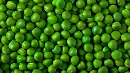 Macro close-up of fresh raw green peas, green peas texture surface for wallpaper banner background with copyspace