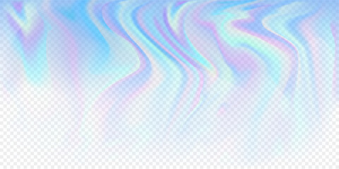 Rainbow Light Prism Effect. Vector Spectrum Neon Color on Transparent Background. Translucent Crystal Spectrum Background.