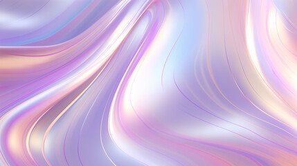 Fototapeta premium Abstract Iridescent Fluid Waves in Pastel Colors, Smooth and Shiny Metallic Texture, Futuristic and Modern Background, Ideal for Digital Art, Technology, and Graphic Design Elements