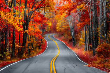 Autumn leaves and flowers landscape background Thanksgiving fall Seasonal Decor Concept