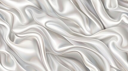 Obraz premium Smooth white silk cascades softly, creating gentle waves and reflections in a sophisticated atmosphere SEAMLESS PATTERN
