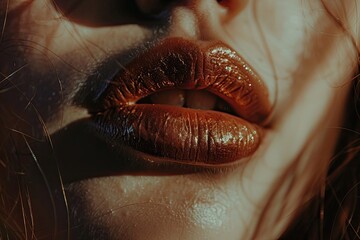 Obraz premium close-up of a mouth showing lips and skin texture