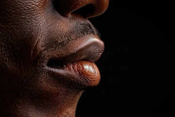 Obraz premium close-up of a mouth showing lips and skin texture