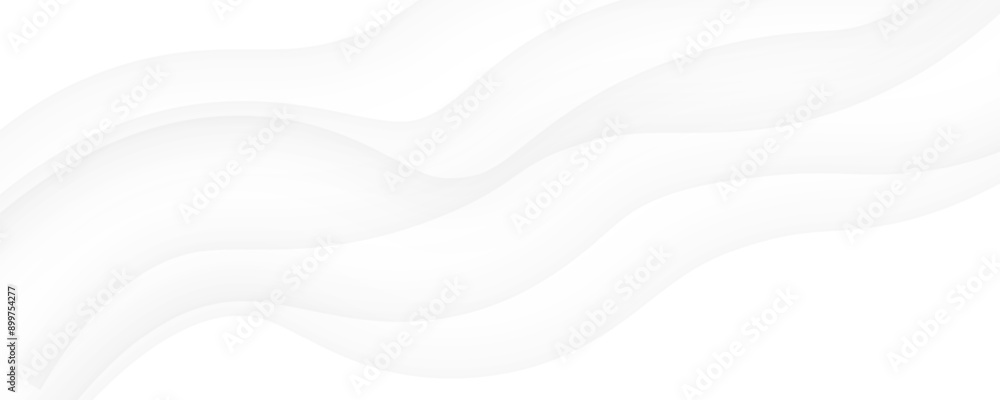 Poster Abstract white wavy lines creating a smooth, flowing pattern perfect for minimalist designs and modern backgrounds