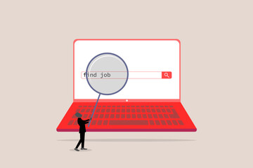 Hiring or recruitment website banner vector template with businessman and businesswoman . Job vacancy advertisement