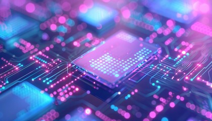 Obraz premium Futuristic 3D Digital Interface, Modern Technology Fusion