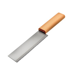 Wood handle dovetail saw with sharp blade on transparent background