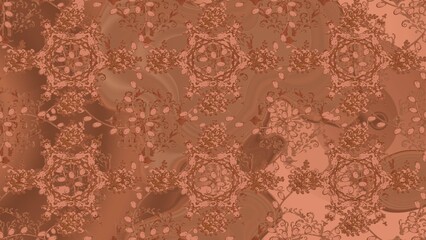baroque floral seamless pattern in gold over colors