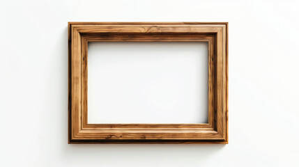 Horizontal Wooden frame Wall frame wood Mockup frame natural picture frame Vintage Antique mirror frame gallery display Interior design decorative isolated white background