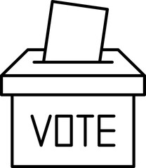 Vote icon. Voting vector illustration. Ballot box on white isolated background. Election business concept.