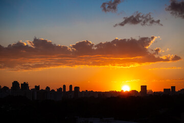 Magnificent sunset in the city of São Paulo