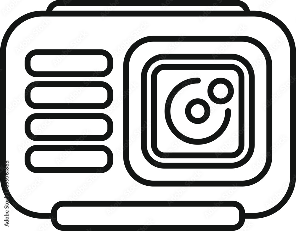 Sticker Simple line drawing of an action camera showing the recording buttons