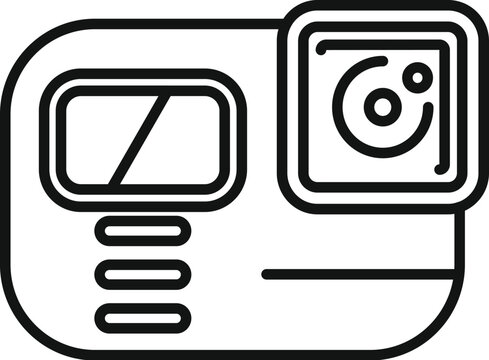 Line icon of an action camera, ideal for websites and apps related to photography and videography
