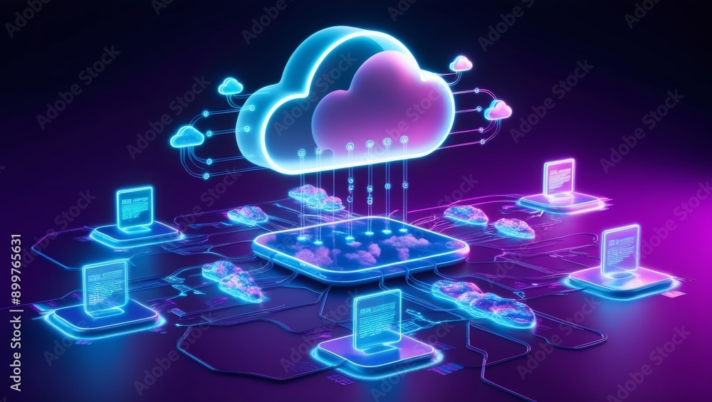 Poster Futuristic Cloud Computing Network with Data Transfer