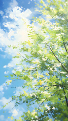 Obraz premium The Radiant Dawn: Capturing the Essence of a Bright, Fresh Day with Incandescent Vibrancy