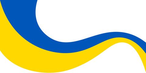 Ukrainian flag is flowing on a transparent background. Abstract banner for Independence day of Ukraine. Place for text. Vector illustration