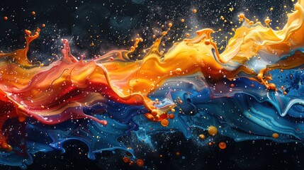 Abstract Paint Splash in Vibrant Colors