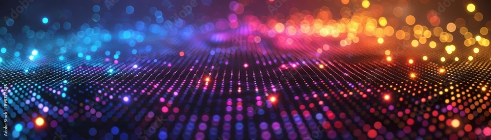 Aufkleber colorful abstract background with bokeh lights creating a vibrant, modern digital atmosphere. perfec