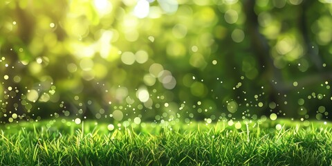 Obraz premium Green grass background. Ai generation.