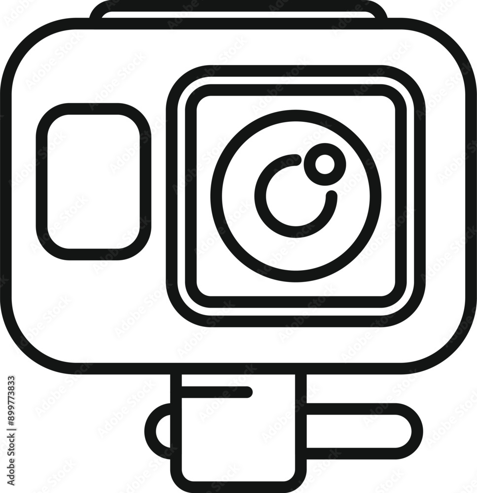 Poster action camera is recording exciting experiences, capturing every moment in high definition