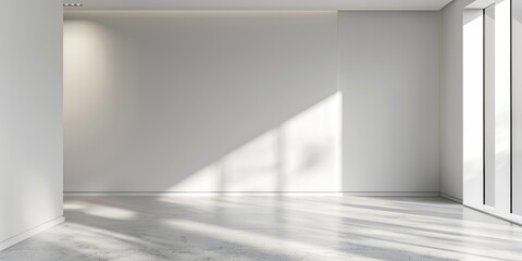 Fototapeta premium Empty room light wall space. Ai generation.