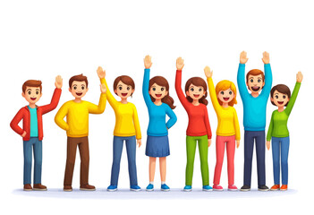 Fototapeta premium Happy Family Waving Hands