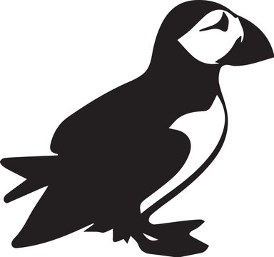 recommend clip art: Puffin bird silhouettes vector illustration