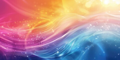 Background of colorful bright waves. Ai generation.