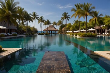 Fototapeta premium Tropical Serenity by the Pool