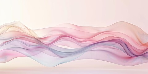 Waves pastel colors light background. Ai generation.