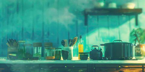 Creative kitchen concoctions a colorful island style room near the beach.