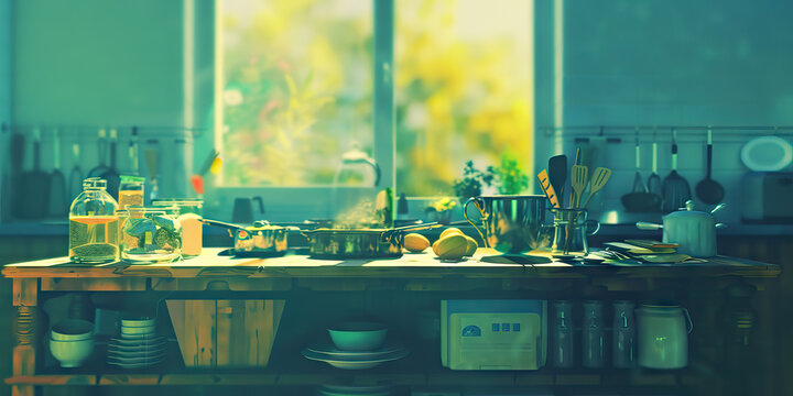 Creative kitchen concoctions a colorful island style room near the beach.