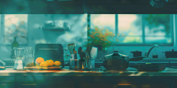 Creative kitchen concoctions a colorful island style room near the beach.