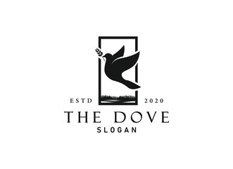 Awesome dove bird logo design vector. Flying bird logo