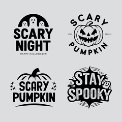 Halloween set. Typography poster. Calligraphy lettering vector illustration
