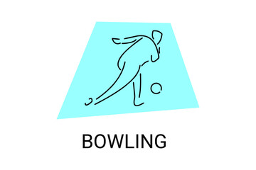 bowling sport vector line icon. playing bowling. sport pictogram, vector illustration.