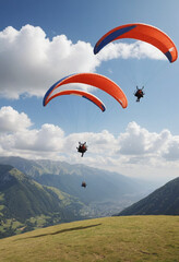  Paragliders in the sky 