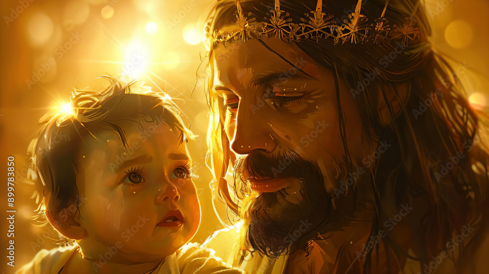 Canvas Prints divine love a father's tender gaze.