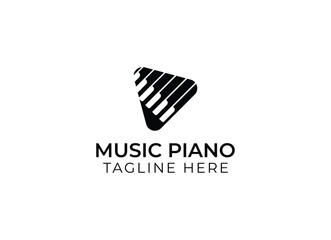 Minimalist and simple piano instrumental music logo design