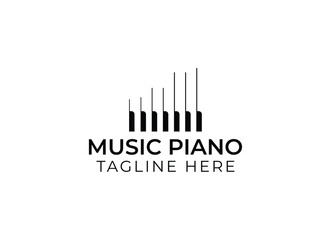 Minimalist and simple piano instrumental music logo design
