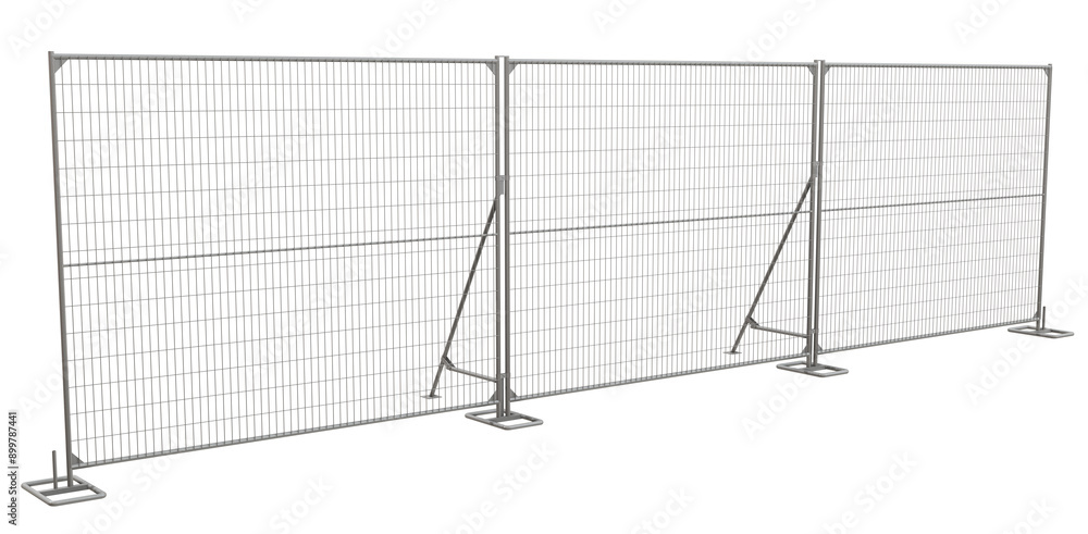 Aufkleber 3d illustration presents a quickly deployable chain link fence barrier, perfect for temporary site c