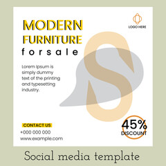 modern furniture social media template