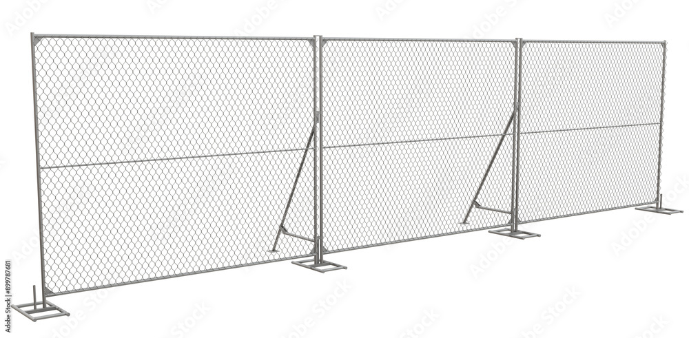 Aufkleber this 3d render showcases a highly adaptable chain link fence panel, perfect for temporary site secur