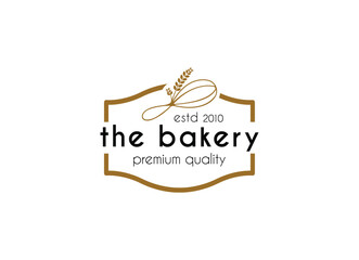 Bakery and cake coffee shop logo design illustration. Cake Pastry Simple Homemade Badge Template