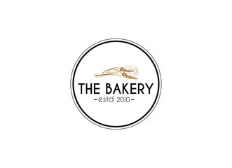 Bakery and cake coffee shop logo design illustration. Cake Pastry Simple Homemade Badge Template