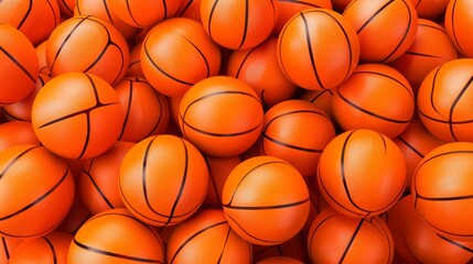 Obraz premium A bunch of orange basketballs with black stripes