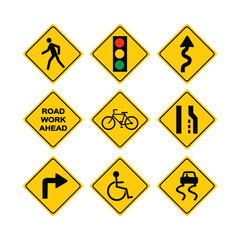 Road Signs Illustration vector based drawing