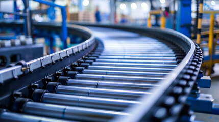 Fototapeta premium conveyor belts in an automated production line