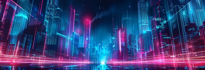 Fototapeta premium Tech , Networking Illustration Background Enhanced With AI